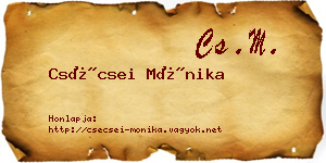 Csécsei Mónika névjegykártya