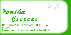 monika csecsei business card